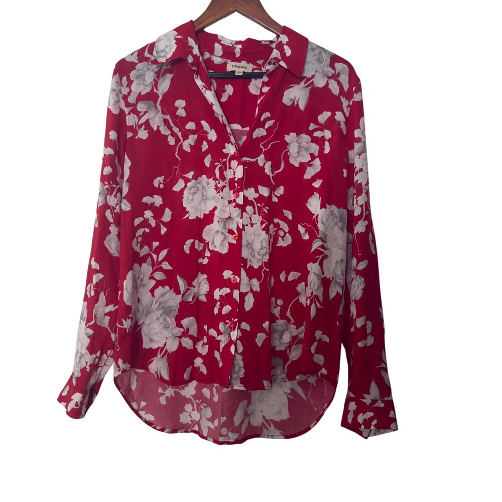 L’AGENGE Holly Floral Print button up shirt size xs